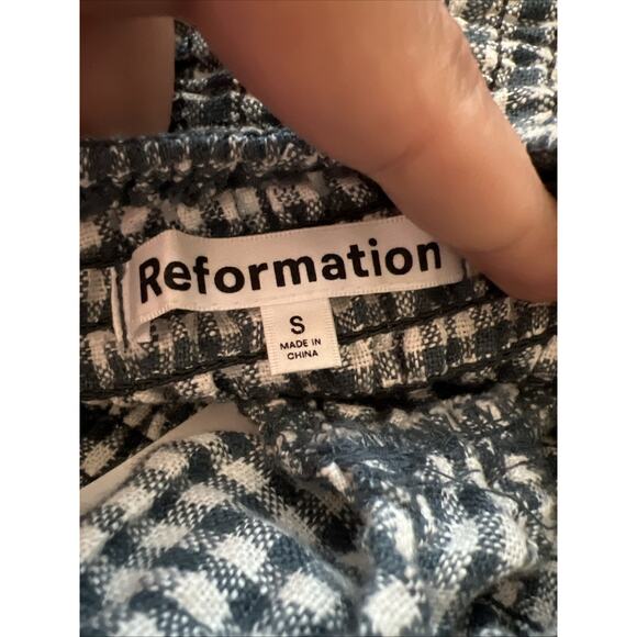 Reformation Small Tavi Gingham Checkered Linen Midi Dress Cottagecore Boho Ae22 - Picture 8 of 8